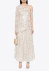 Needle & Thread Ophelia Ditsy One-shoulder Maxi Dress In Multi