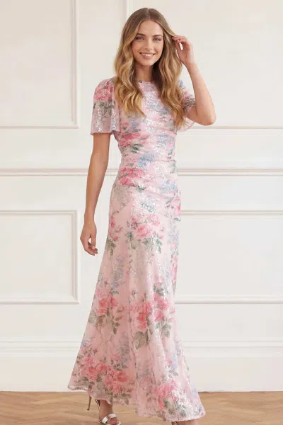 Needle & Thread Palace Garden Sequin Gown In Pink