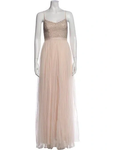 Pre-owned Needle & Thread Patterned Long Dress In Multi