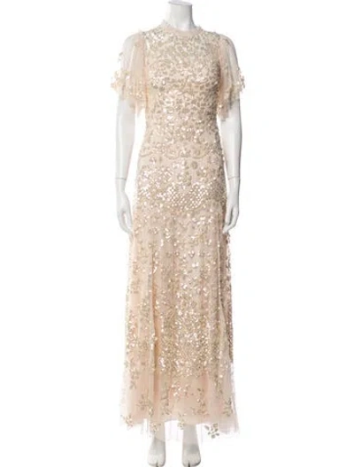 Pre-owned Needle & Thread Patterned Long Dress W/ Tags In Multi