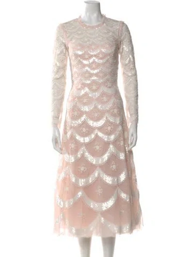Pre-owned Needle & Thread Patterned Midi Length Dress In Multi