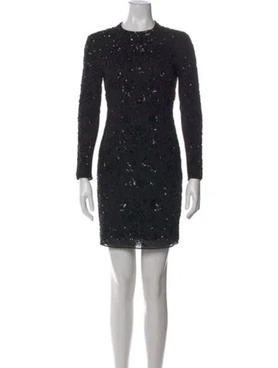 Pre-owned Needle & Thread Patterned Mini Dress In Black