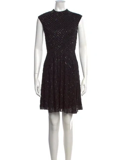 Pre-owned Needle & Thread Patterned Mini Dress In Black