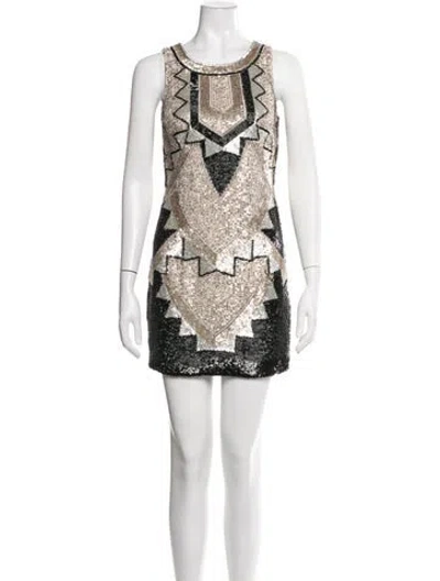 Pre-owned Needle & Thread Patterned Mini Dress In Black/neutrals