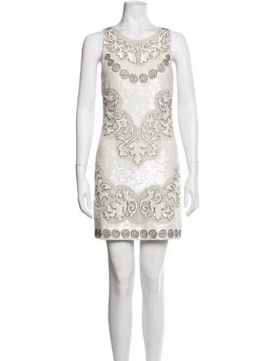 Pre-owned Needle & Thread Patterned Mini Dress In Grey