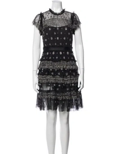 Pre-owned Needle & Thread Patterned Mini Dress In Multi