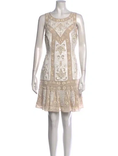 Pre-owned Needle & Thread Patterned Mini Dress In Neutrals