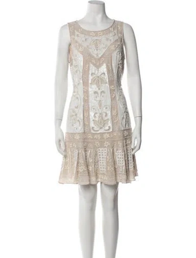 Pre-owned Needle & Thread Patterned Mini Dress In Neutrals