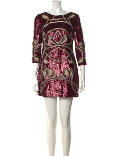 Pre-owned Needle & Thread Patterned Mini Dress In Pink