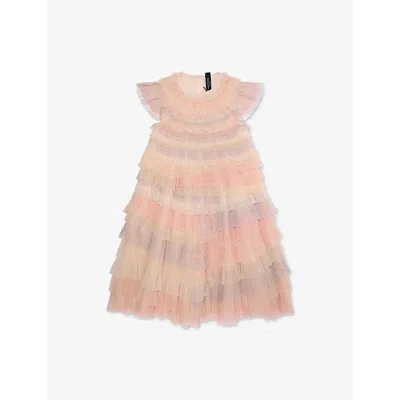 Needle & Thread Babies' Petra Ruffled Tulle Dress 4-10 Years Desert Rainbow