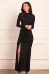 Needle & Thread Phoebe Turtleneck Gown In Black