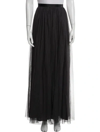 Pre-owned Needle & Thread Pleated Accents Long Skirt In Gray