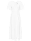 Needle & Thread Pointelle-knit Midi Dress In 白色