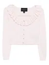 Needle & Thread Pointelle-trim Cropped Cardigan In Pink