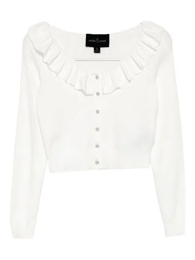 NEEDLE & THREAD POINTELLE-TRIM CROPPED CARDIGAN