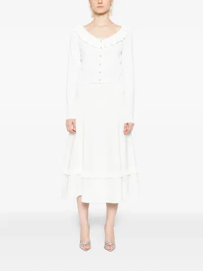 NEEDLE & THREAD POINTELLE-TRIM KNITTED SKIRT