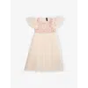 Needle & Thread Cream/pink Posy Bodice Embroidered Tulle Dress 4-10
