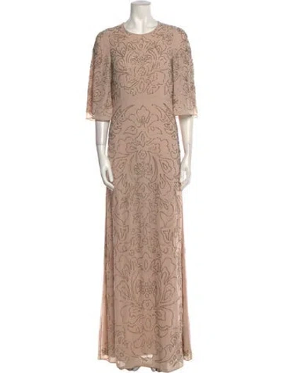 Pre-owned Needle & Thread Printed Long Dress In Neutral