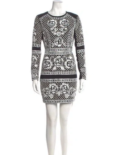 Pre-owned Needle & Thread Printed Mini Dress In Black