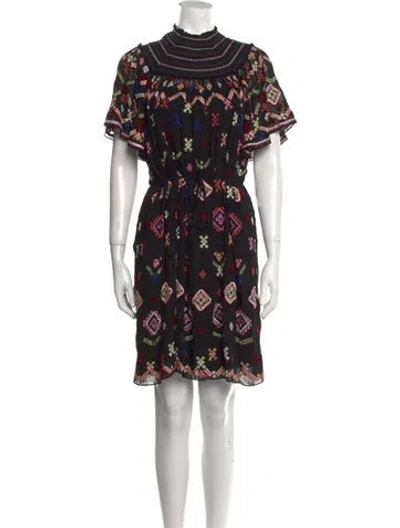 Pre-owned Needle & Thread Printed Mini Dress In Black