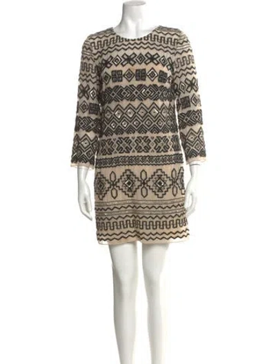 Pre-owned Needle & Thread Printed Mini Dress In Neutral