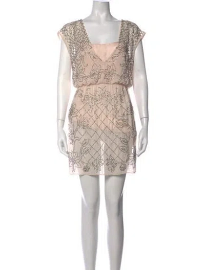 Pre-owned Needle & Thread Printed Mini Dress In Pink