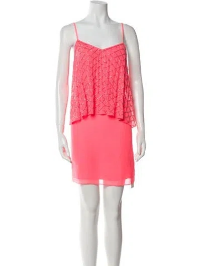 Pre-owned Needle & Thread Printed Mini Dress W/ Tags In Pink