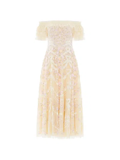 Needle & Thread Ribbon Heart Sequin-embellished Maxi Dress In Yellow