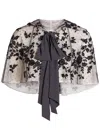 Needle & Thread Rosa Floral-embroidered Tulle Cape In Multi