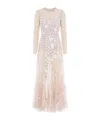 Needle & Thread Rosa Sheer Ankle Gown In Neutral