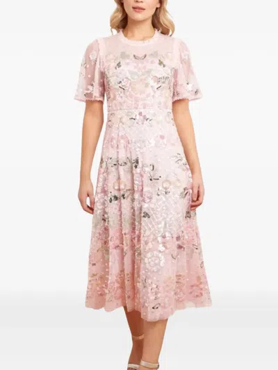 NEEDLE & THREAD ROSALIE SEQUIN-EMBELLISHED MIDI DRESS
