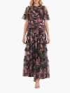 Needle & Thread Rose Vine Round Neck Gown In Multi