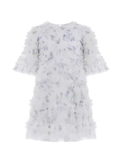 Needle & Thread Kids' Ruffled Floral Party Dress In White