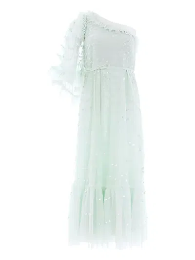 Needle & Thread Ruffled Sequin-embellished Dress In White