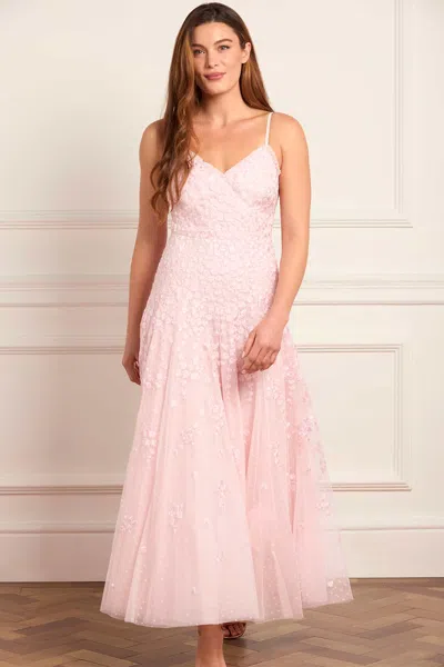 Needle & Thread Scatter Blossom Cami Ankle Gown In Pink