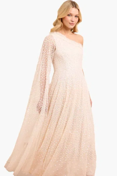 NEEDLE & THREAD NEEDLE & THREAD SCATTER DOT ONE-SHOULDER ANKLE GOWN