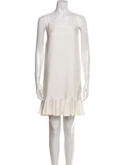 Pre-owned Needle & Thread Scoop Neck Mini Dress In Neutral