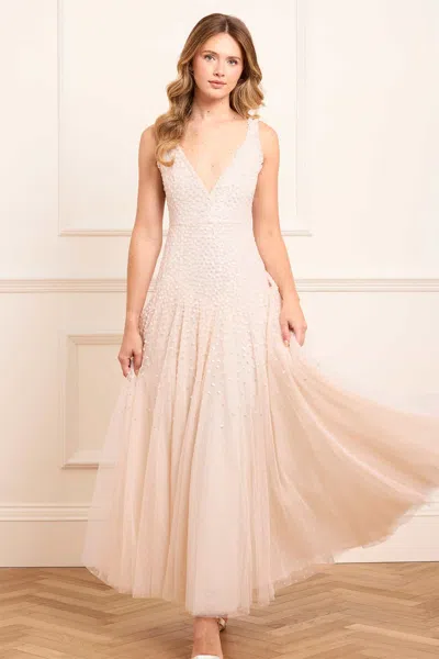Needle & Thread Sequin Cascade Cami Plunge Gown In Pink