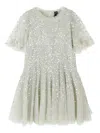 Needle & Thread Girls Dappled Sequin Short Cape Dress In Green