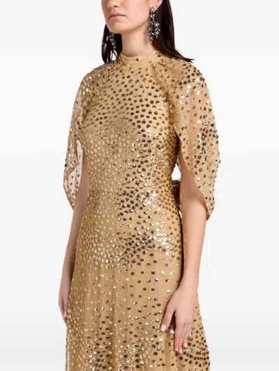 Needle & Thread Sequin-embellished Midi Dress In Brown