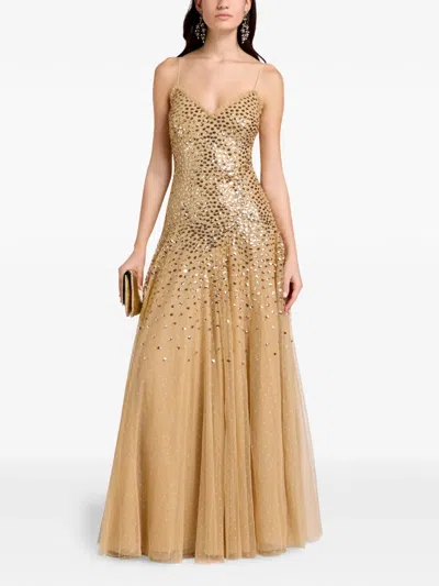 Needle & Thread Sequin-embellished Ruffled Maxi Dress In Multi