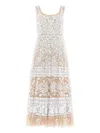 Needle & Thread Sequin-embellished Scoop-neck Midi Dress In Neutral