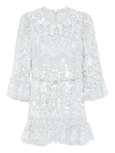 Needle & Thread Sequin Embellishment Dress In White