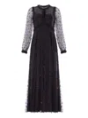 Needle & Thread Sequin-embellishment Long-sleeve Maxi Dress In Black