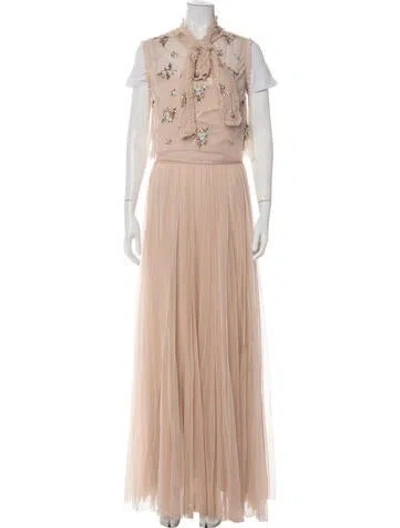 Pre-owned Needle & Thread Sequin Embellishments Skirt Set In Pink