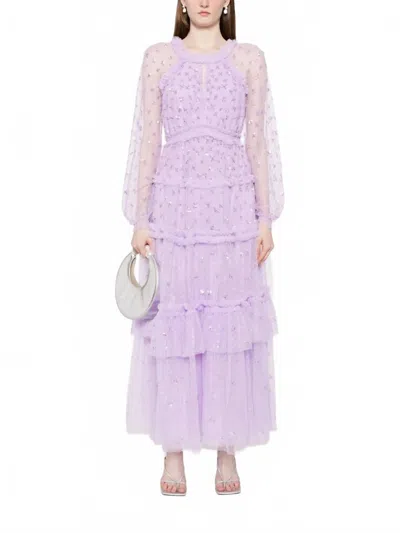 Needle & Thread Sequin Kisses Ankle Gown In Periwinkle Purple