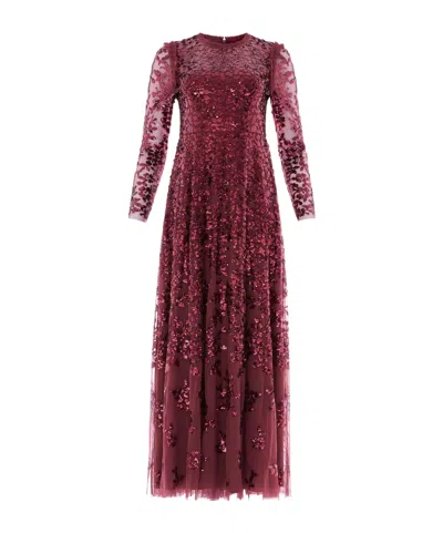 NEEDLE & THREAD SEQUINED ROUND NECK DRESS
