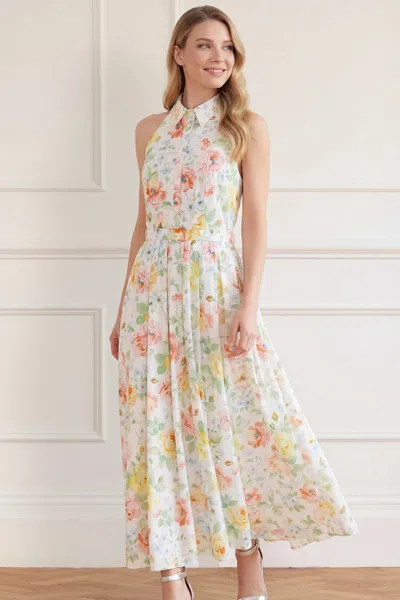 Needle & Thread Sienna Rose Cotton Halter Ankle Gown In Multi