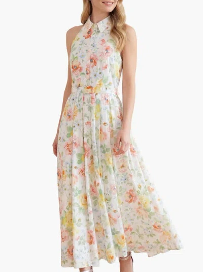 Needle & Thread Sienna Rose Cotton Halter Maxi Gown In White
