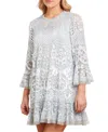 Needle & Thread Snowdrop Mini Dress In Gray